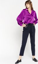 LOLALIZA Satijnen hemd - Fuchsia - Maat 40