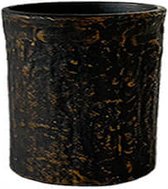 Kandelaars en kaarsenhouders  - zwart-goud/bronskleurige kaarshouder  - robuust  -  H11cm