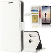 Huawei P20 Lite (2018) Hoesje - Mobigear - Wallet Serie - Kunstlederen Bookcase - Wit - Hoesje Geschikt Voor Huawei P20 Lite (2018)