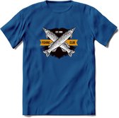 Fishing Club - Vissen T-Shirt | Grappig Verjaardag Vis Hobby Cadeau Shirt | Dames - Heren - Unisex | Tshirt Hengelsport Kleding Kado - Donker Blauw - S