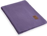 Knit Factory Jesse Gebreid Plaid - Woondeken - plaid - Wollen deken - Kleed - Violet - 160x130 cm