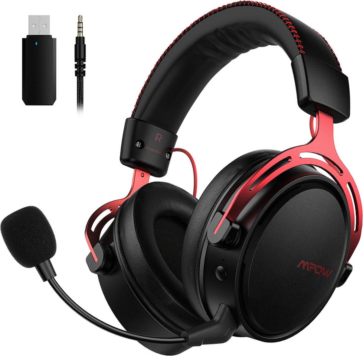 Mpow BH415 Air 2.4G Wireless Gaming Headset Rood