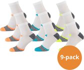 Xtreme Sockswear Hardloop Sokken - 9 paar - Multi White Running Socks - Maat 42/45