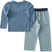Little Label Pyjama Jongens - Maat 146-152 - Groenblauw, Aqua - Zachte BIO Katoen