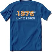 1976 Limited Edition T-Shirt | Goud - Zilver | Grappig Verjaardag en Feest Cadeau Shirt | Dames - Heren - Unisex | Tshirt Kleding Kado | - Donker Blauw - 3XL
