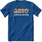 2010 Limited Edition Lines T-Shirt | Goud - Zilver | Grappig Verjaardag en Feest Cadeau Shirt | Dames - Heren - Unisex | Tshirt Kleding Kado | - Donker Blauw - S
