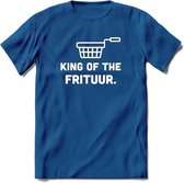 King Of The Frituur - Snack T-Shirt | Grappig Verjaardag Kleding Cadeau | Eten En Snoep Shirt | Dames - Heren - Unisex Tshirt | - Donker Blauw - XXL