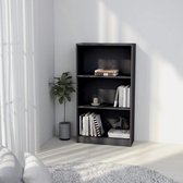 Decoways - Boekenkast met 3 schappen 60x24x108 cm spaanplaat grijs