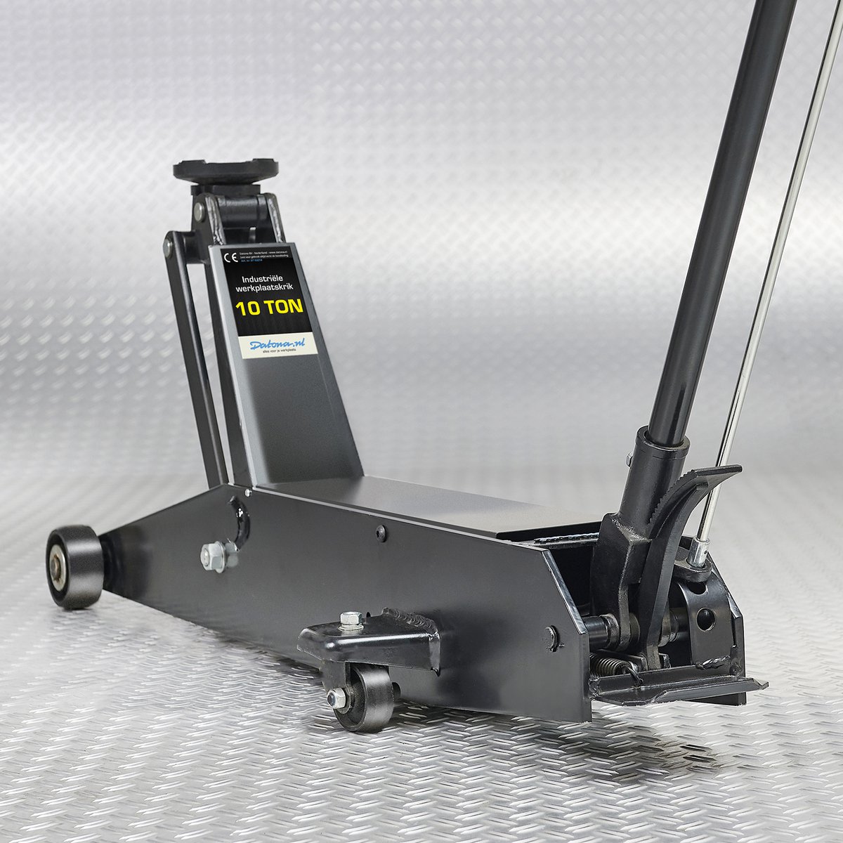 Datona® Industriële werkplaatskrik - 10 ton - Zwart