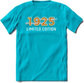 1925 Limited Edition T-Shirt | Goud - Zilver | Grappig Verjaardag en Feest Cadeau Shirt | Dames - Heren - Unisex | Tshirt Kleding Kado | - Blauw - XXL