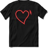 Valentijn Hart T-Shirt | Grappig Valentijnsdag Cadeautje voor Hem en Haar | Dames - Heren - Unisex | Kleding Cadeau | - Zwart - L