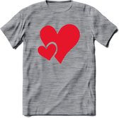 Valentijn Hart T-Shirt | Grappig Valentijnsdag Cadeautje voor Hem en Haar | Dames - Heren - Unisex | Kleding Cadeau | - Donker Grijs - Gemaleerd - XXL