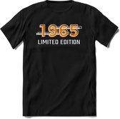 1965 Limited Edition T-Shirt | Goud - Zilver | Grappig Verjaardag en Feest Cadeau Shirt | Dames - Heren - Unisex | Tshirt Kleding Kado | - Zwart - S