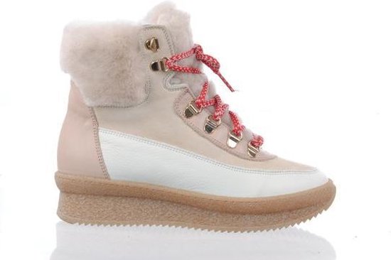 Toral Dames Sneakers Zilver combi mid grove veter sneaker | Van den Assem