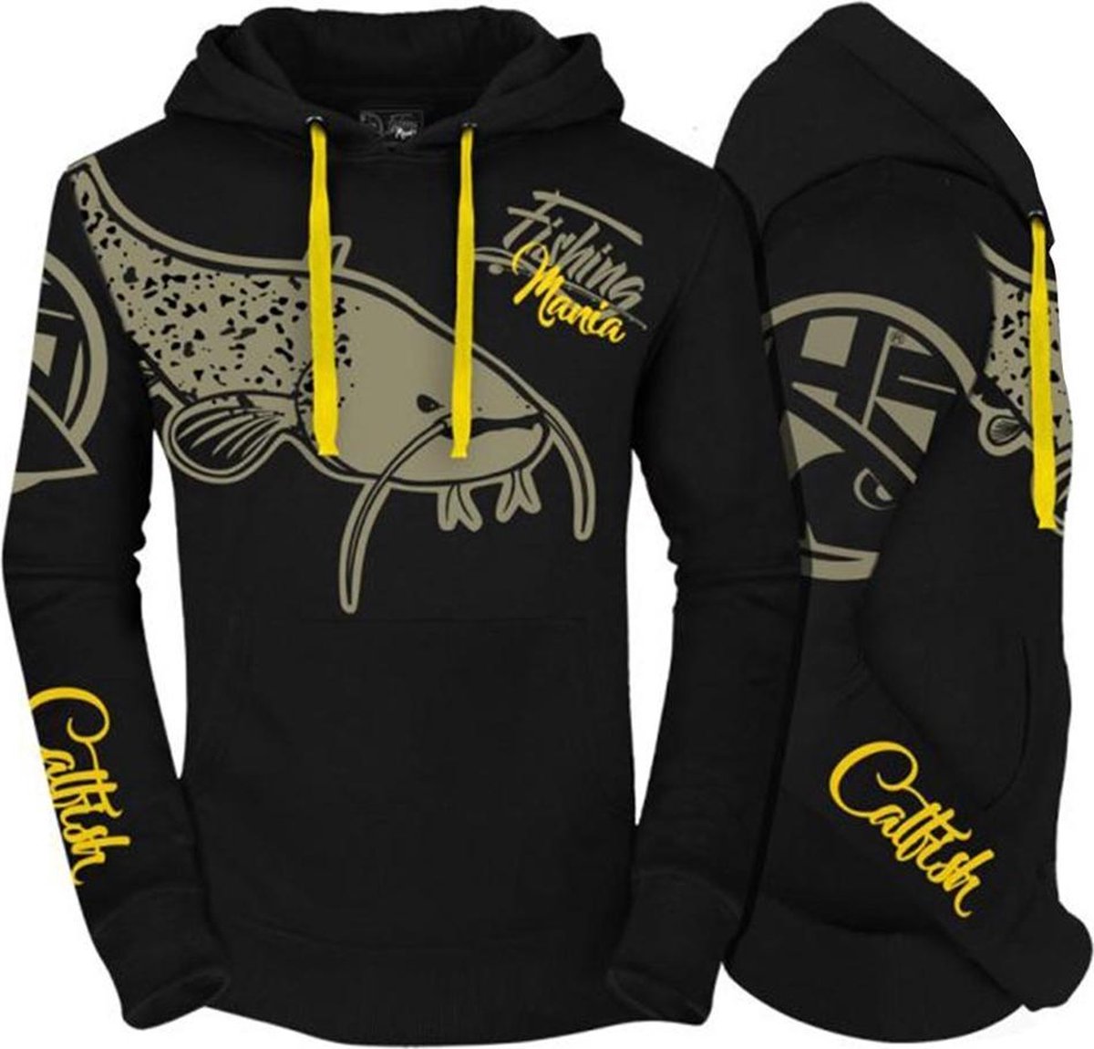 Hotspot Design Hoodie | Fishing Mania Catfish | Black | Maat L
