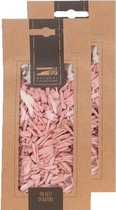 2x Zakje lichtroze houtsnippers 150 gram - Hobby/decoratie materiaal - Houtstukjes licht roze
