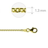 Jewels Inc. - Anker Ketting met Karabijnsluiting - 1.3mm Dik - Lengte 60cm - Ros̩goud Verguld Zilver 925