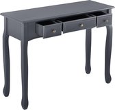 Console tafel sidetafel 3 lades landelijk 100x35x78 donkergrijs