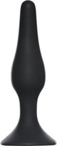 Lola Toys - BackDoor Black Edition - Plug Anal Slim - Plug anal fin avec ventouse - Forme cône - Plug anal - XL - 15,5cm x 3,6cm - Noir