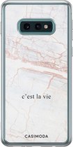 Samsung S10e hoesje siliconen - C'est la vie | Samsung Galaxy S10e case | Bruin/beige | TPU backcover transparant