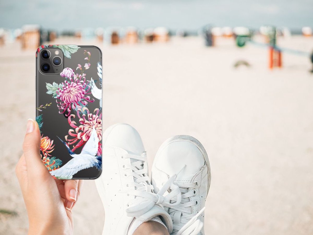Apple iPhone 11 Pro Max TPU Hoesje Bird Flowers