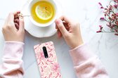 Back Case OnePlus 7 Pro TPU Siliconen Hoesje Pink Flowers