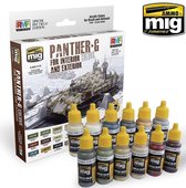 AMMO MIG 7174 Panther-G Colors Set for Interior and Exterior - Acryl set Verf set