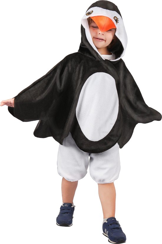 LUCIDA - Zwart-witte pinguïn outfit voor kinderen - XS 92/104 (3-4 jaar)