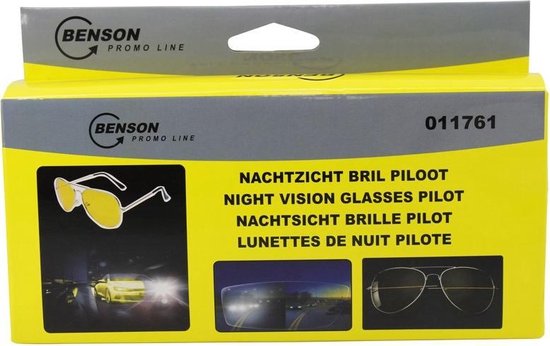 Nachtzicht piloten bril goudkleurig voor volwassenen - Auto accessoires  nachtbril -... | bol.com