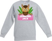 Jumping Jack sweater grijs voor meisjes - paarden trui 7-8 jaar (122/128)