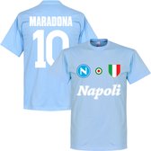 Napoli Maradona 10 Team T-Shirt - Lichtblauw - XXL