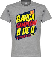 Barcelona Campion 8 de 11 T-Shirt - Grijs - XXXXL