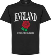 England Rose International Rugby T-Shirt - Zwart  - L