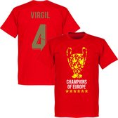 Liverpool Trophy Virgil 4 Champions of Europe 2019 T-Shirt - Rood - XXXXL