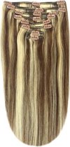 Remy Human Hair extensions straight 24 - bruin / blond 4/24