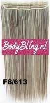 Clip in hairextensions 1 baan straight bruin / blond - F8/613