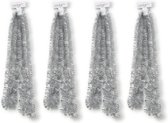 4x Kerstslingers zilver ca. 5 x 270cm - Guirlandes folie lametta - Zilveren kerstboom versieringen