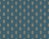 RETRO BEHANG - Beige Blauw Bruin - AS Creation Absolutely Chic