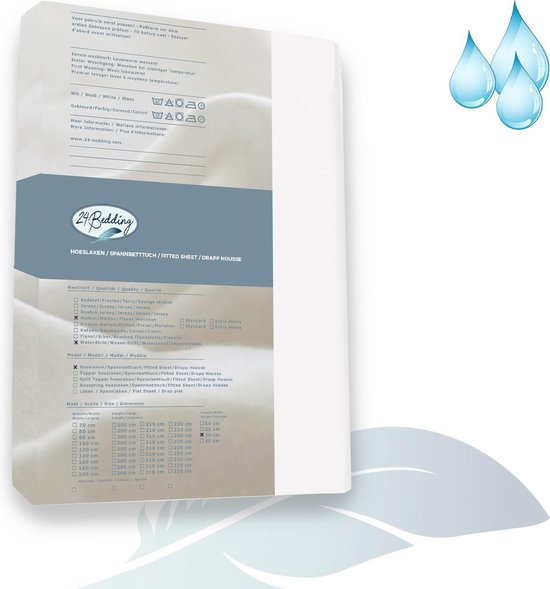 24-Bedding Waterdicht Molton Hoeslaken - Incontinentie Hoeslaken 160x200 cm