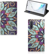 Geschikt voor Samsung Galaxy Note 10 Smart Cover Purple Flower