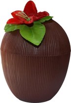 Kokosnoot drinkbeker hawaii 12 x 10 cm 250 ml - Tropisch/hawaii thema feest accessoires