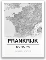 Poster/plattegrond FRANKRIJK - 30x40cm