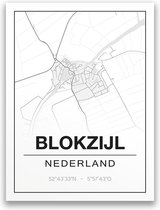Poster/plattegrond BLOKZIJL - 30x40cm