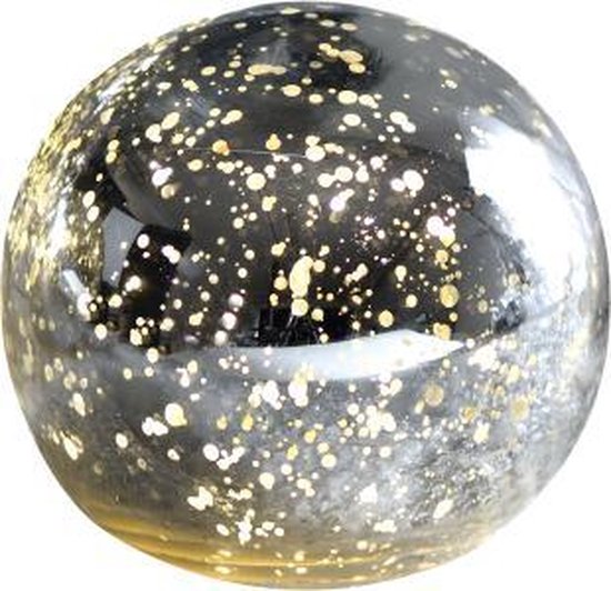 Sinds Archeologie boksen Mascagni - Glazen verzilverde kerstbal met LED-verlichting, diameter 12 cm  - 0A C624 | bol.com