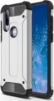 Motorola One Action Schokbestendig Hybride Hoesje Zilver