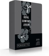 Royal Jersey Comfort Premium 95% Macokatoen / 5% Lycra Hoeslaken - Eenpersoons (80/90/100x200/210/220 cm) - Antraciet
