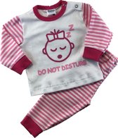Beeren Babypyjama Do Not Disturb Roze/wit Maat 98/104