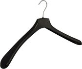 De Kledinghanger Gigant - 50 x Mantel / kostuumhanger kunststof zwart met schouderverbreding, 50 cm