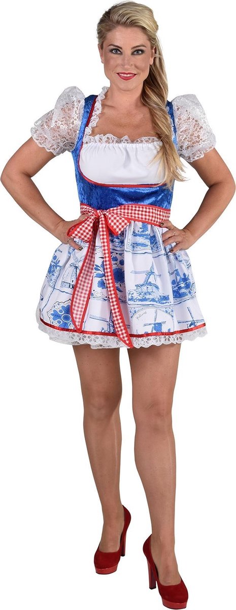 Delfts blauw sexy Holland jurk - Maatkeuze: Maat S