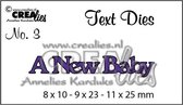 Crealies Snijmal Engelse tekst no.3 A new baby